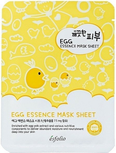 Pure Skin Egg Essence Mask Sheet - Μάσκα ενυδάτωσης για ξηρό δέρμα Μάσκα Προσώπου, 25 ml