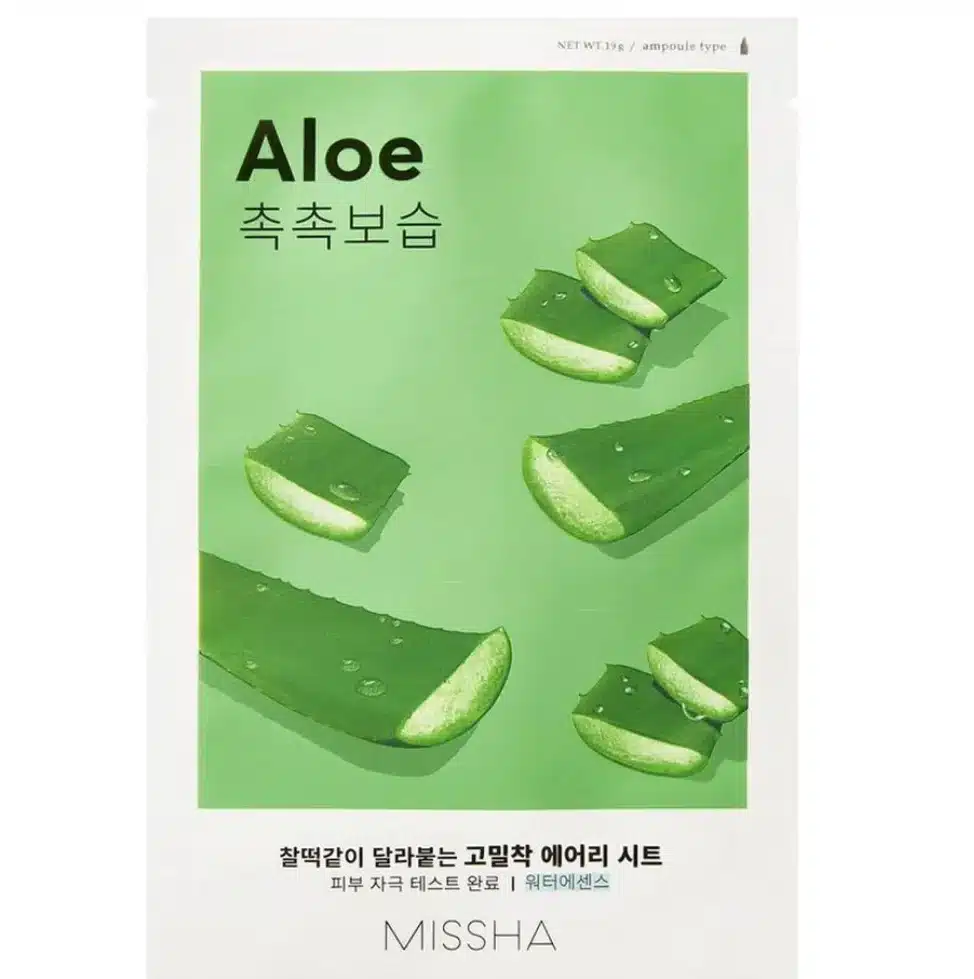 Airy Fit Sheet Mask - Aloe - Μάσκα με αλόη για καταπράυνση, αντιοξείδωση Μάσκα Προσώπου, 19 g